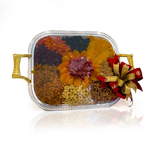 Mix Dried Fruits &amp; Raw Nuts Round Tray